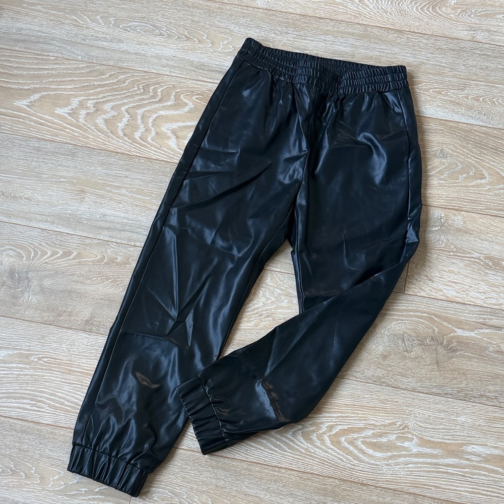 Black “Leather” Pant Joggers